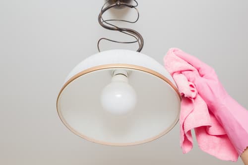 How do you clean grime off a light fixture